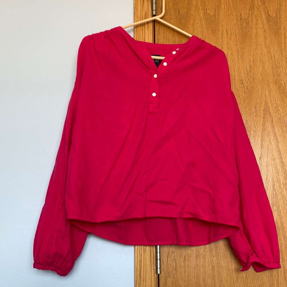 Gap pink flannel Henley